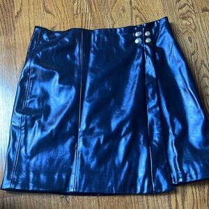 BlankNYC iridescent purple wrap mini skirt faux leather